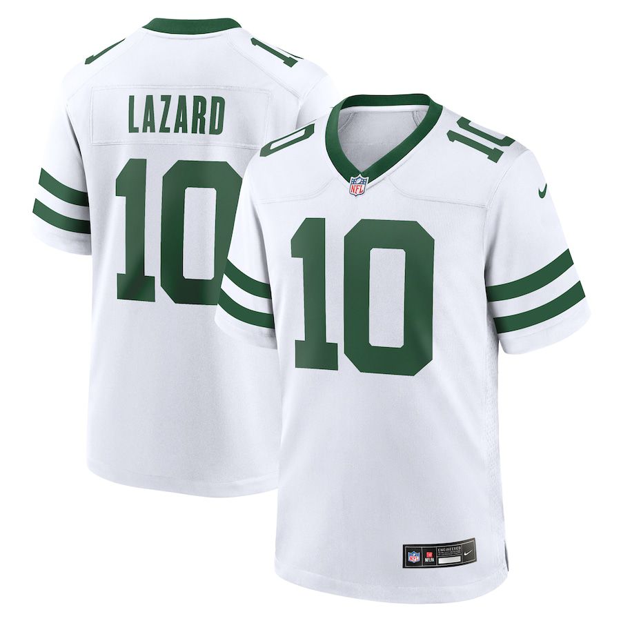 Men New York Jets 10 Allen Lazard Nike White Legacy Player Game NFL Jersey